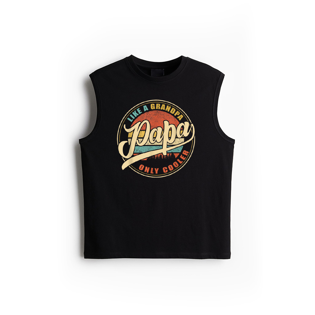 PAPA Like A Grandpa ONLY COOLER Funny Dad Papa Definition Tank Top