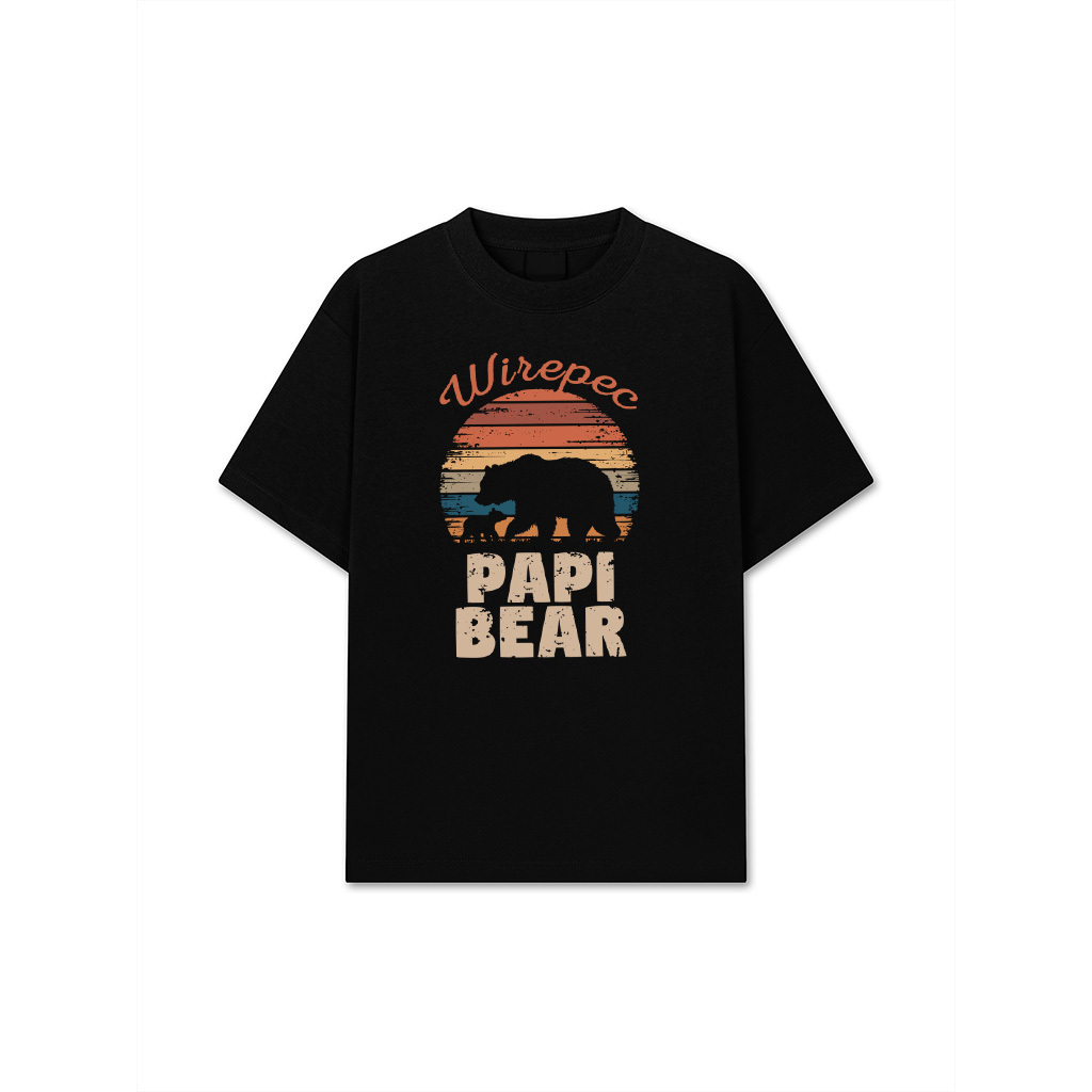 Papi Bear Vintage Retro Funny Father's Day 1 Cub T-Shirt