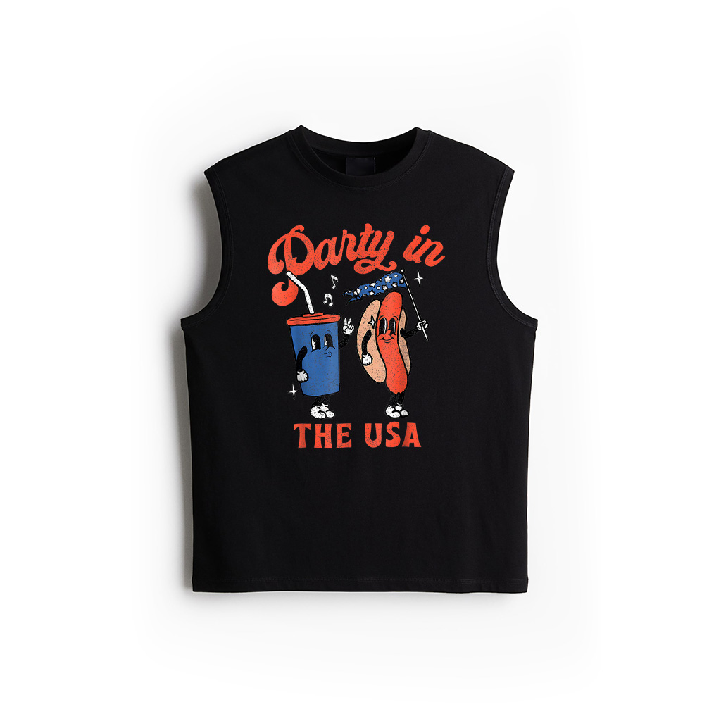 Party In The USA 4Th Of July Cute Soda And Hotdog Patriotic Women Kids Men Tank Top