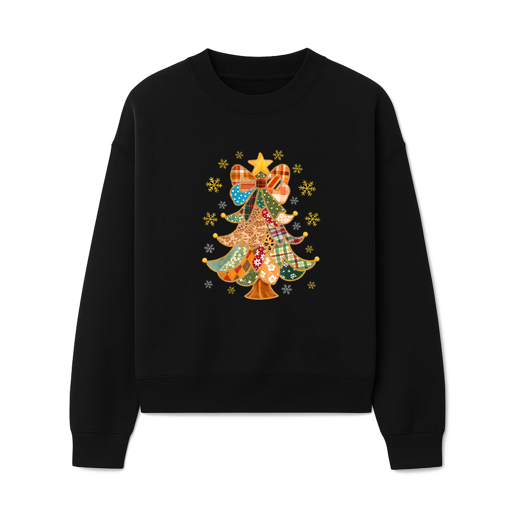 Patchwork Christmas Tree Retro Plaid Vintage Sweatshirts 06-10-2025