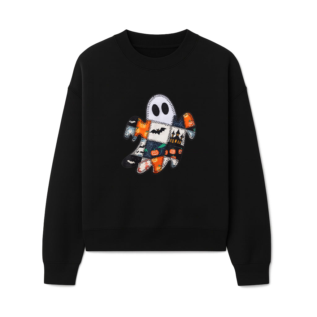 Patchwork Quilt Ghost Halloween Cute Vintage Rustic Spooky Sweatshirts 06-10-2025