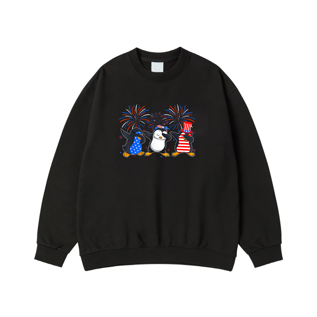 Patriotic Animals Penguin USA Flag Sweatshirt