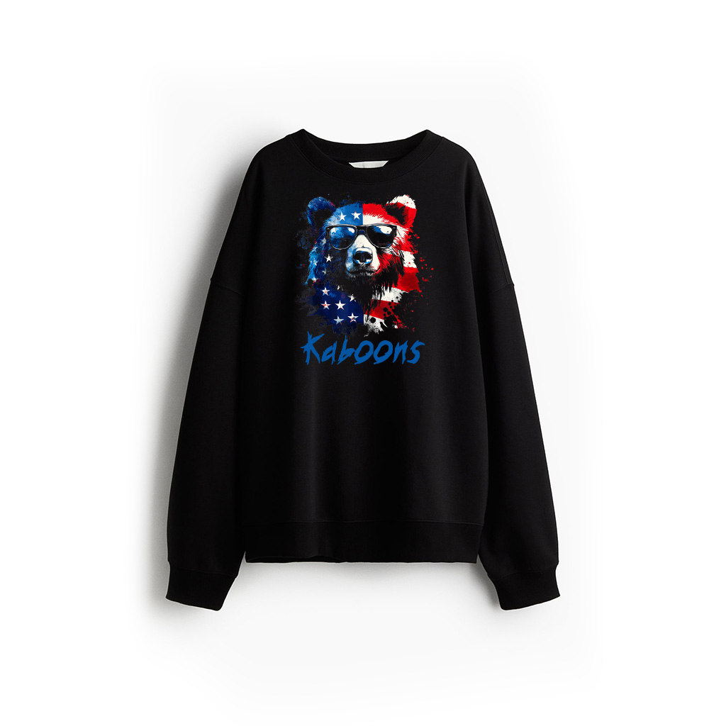 Patriotic Bear American Flag Grizzly Bear 4Th Of July Sweatshirt