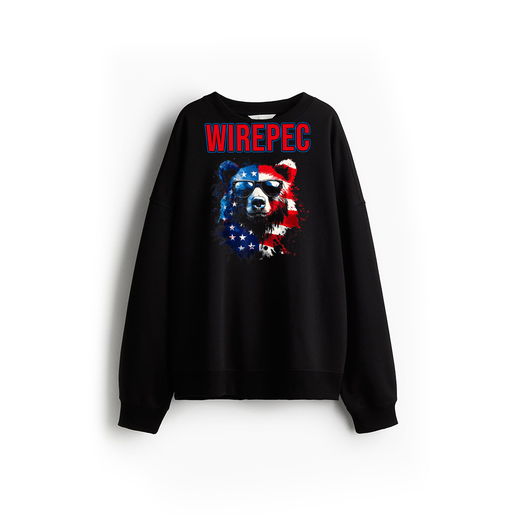 Patriotic Bear American Flag Grizzly Bear 4Th Of July Sweatshirt