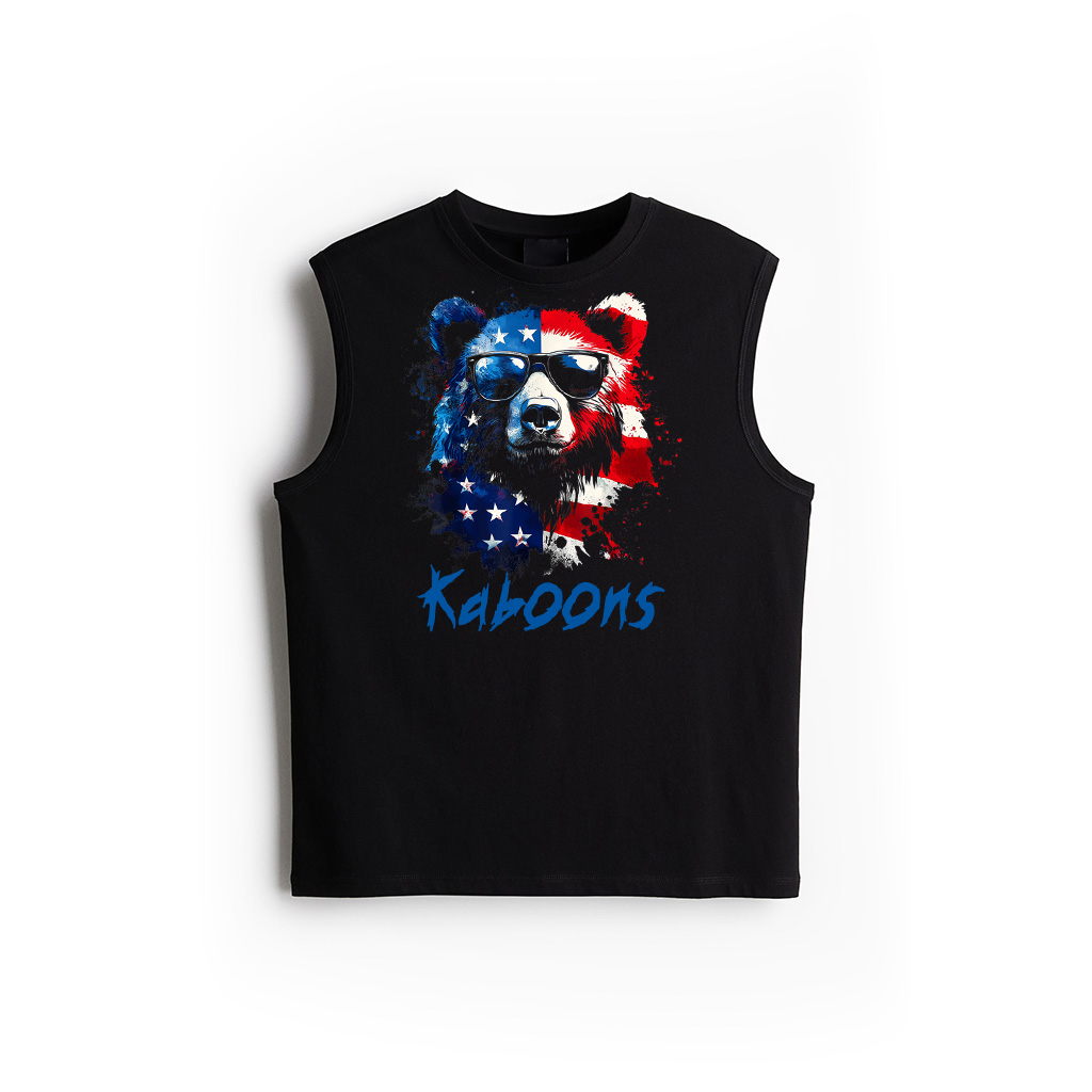 Patriotic Bear American Flag Grizzly Bear 4Th Of July Tank Top