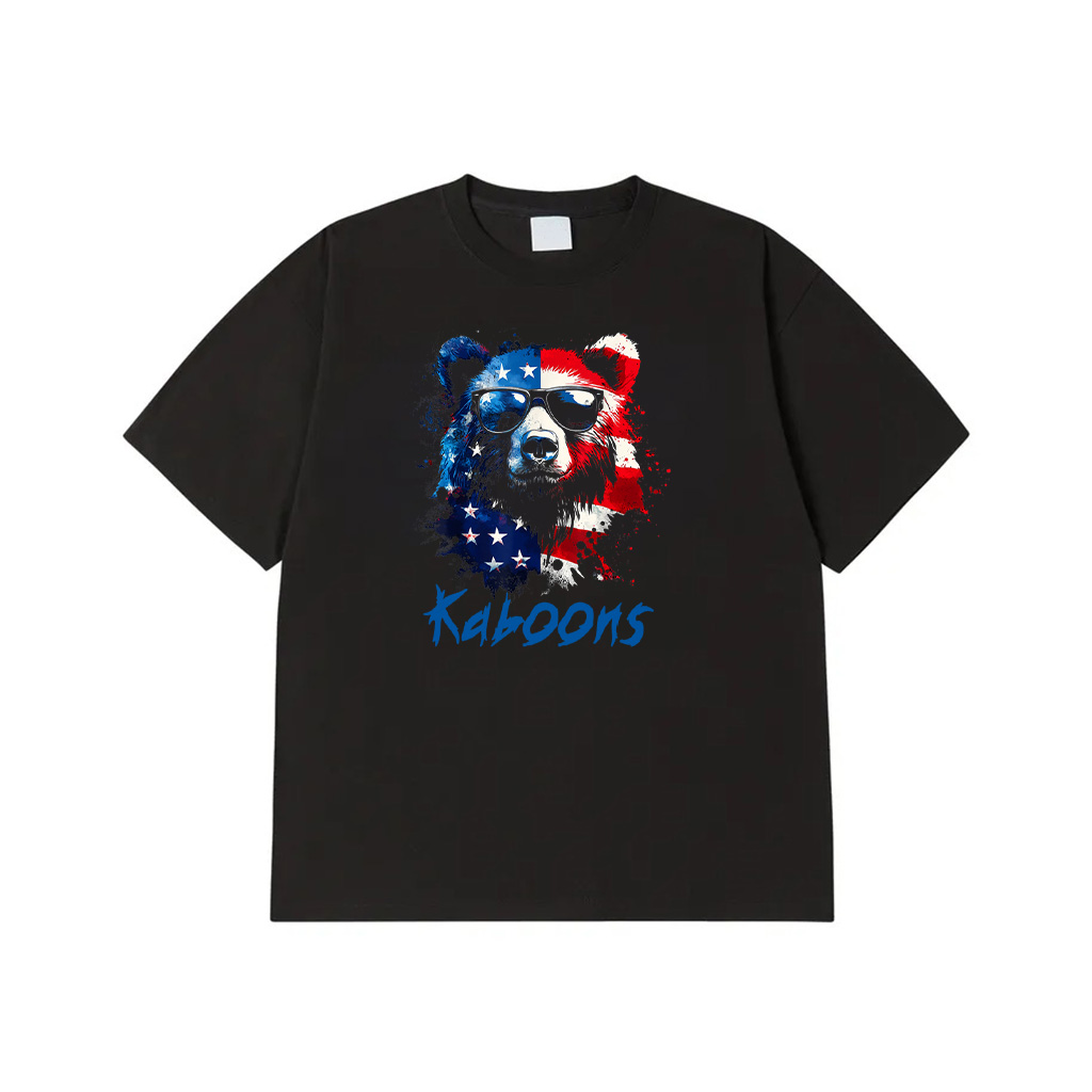Patriotic Bear American Flag Grizzly Bear 4Th Of July T-Shirt