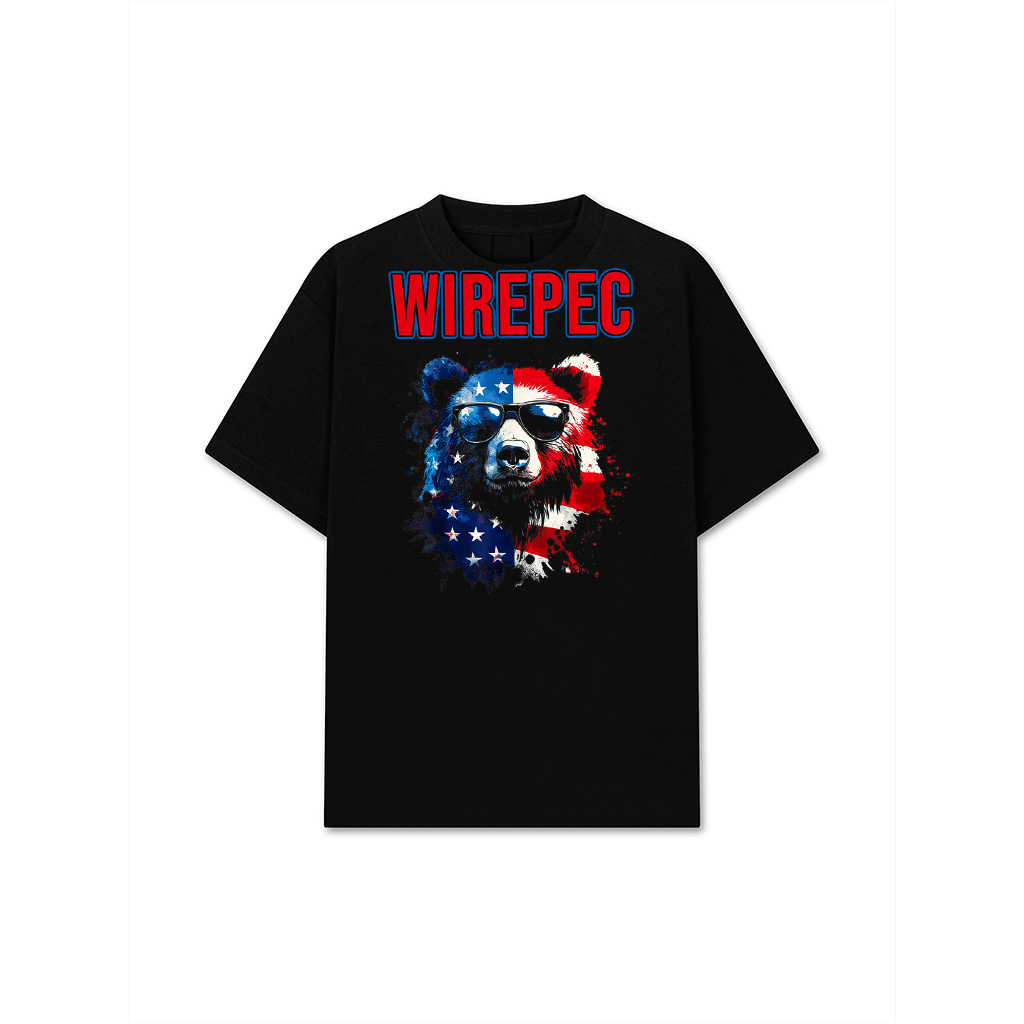 Patriotic Bear American Flag Grizzly Bear 4Th Of July T-Shirt