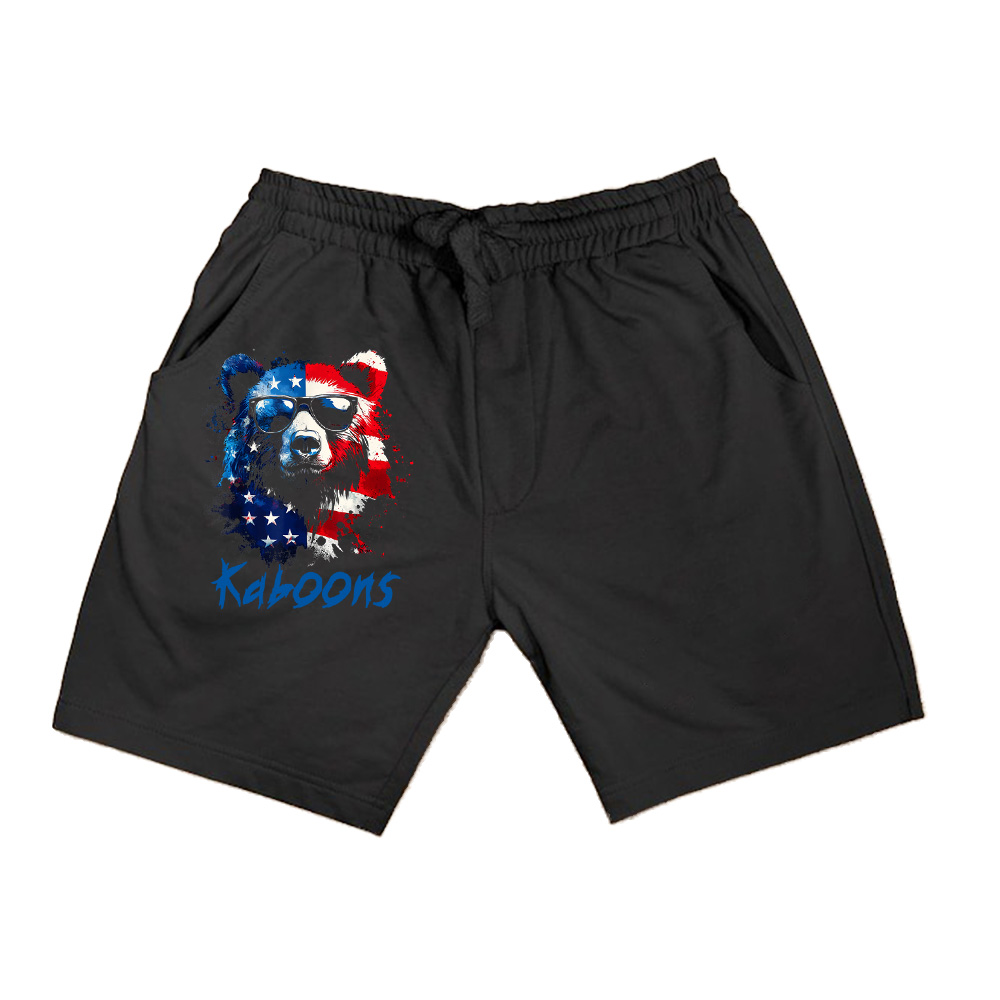 Patriotic Bear American Flag Grizzly Bear 4Th Of July Shorts