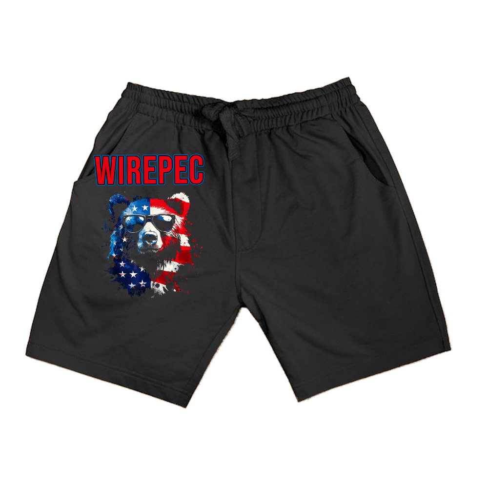 Patriotic Bear American Flag Grizzly Bear 4Th Of July Shorts