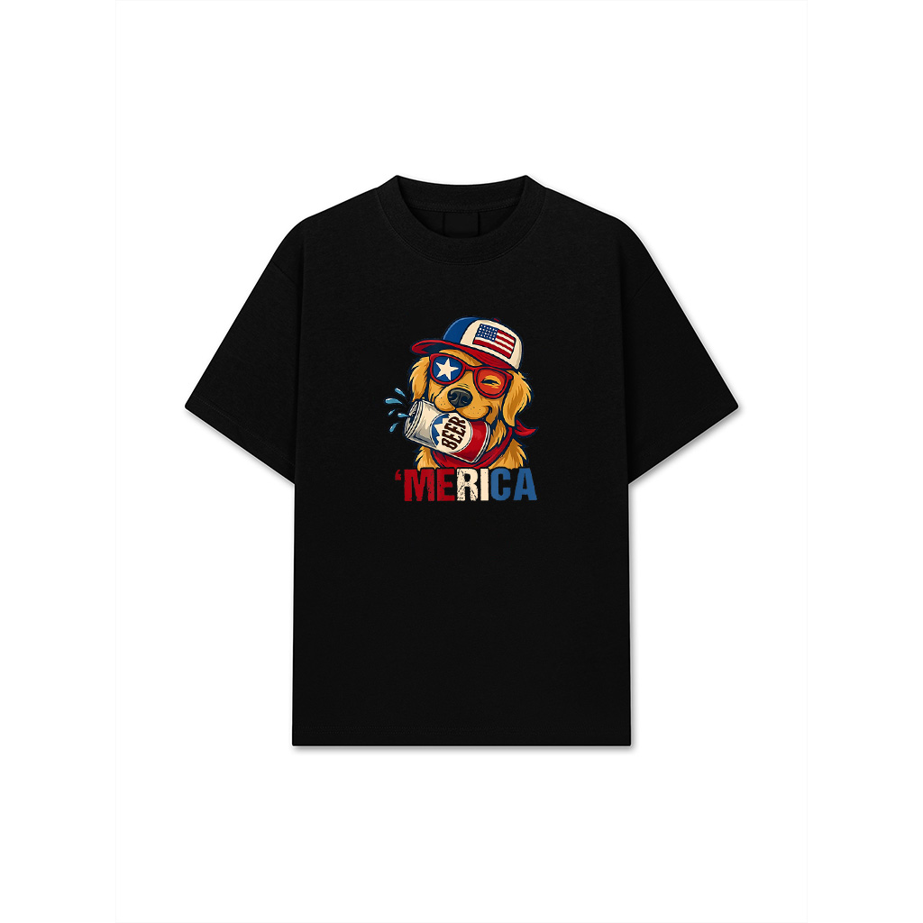 Patriotic Dog America Beer 4Th Of July T-Shirt