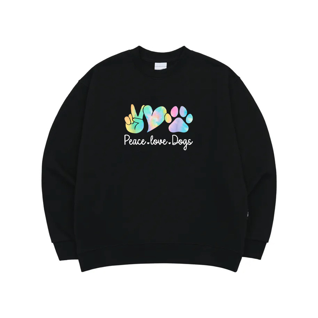 Peace Love Dogs Tie Dye Dog Lover Rescue Puppy Sweatshirt For Men Women Girls Kids