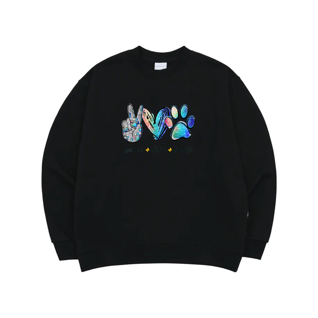 Peace Love Dogs Tie Dye Dog Paw Dog Mom Mother's Day Sweatshirt