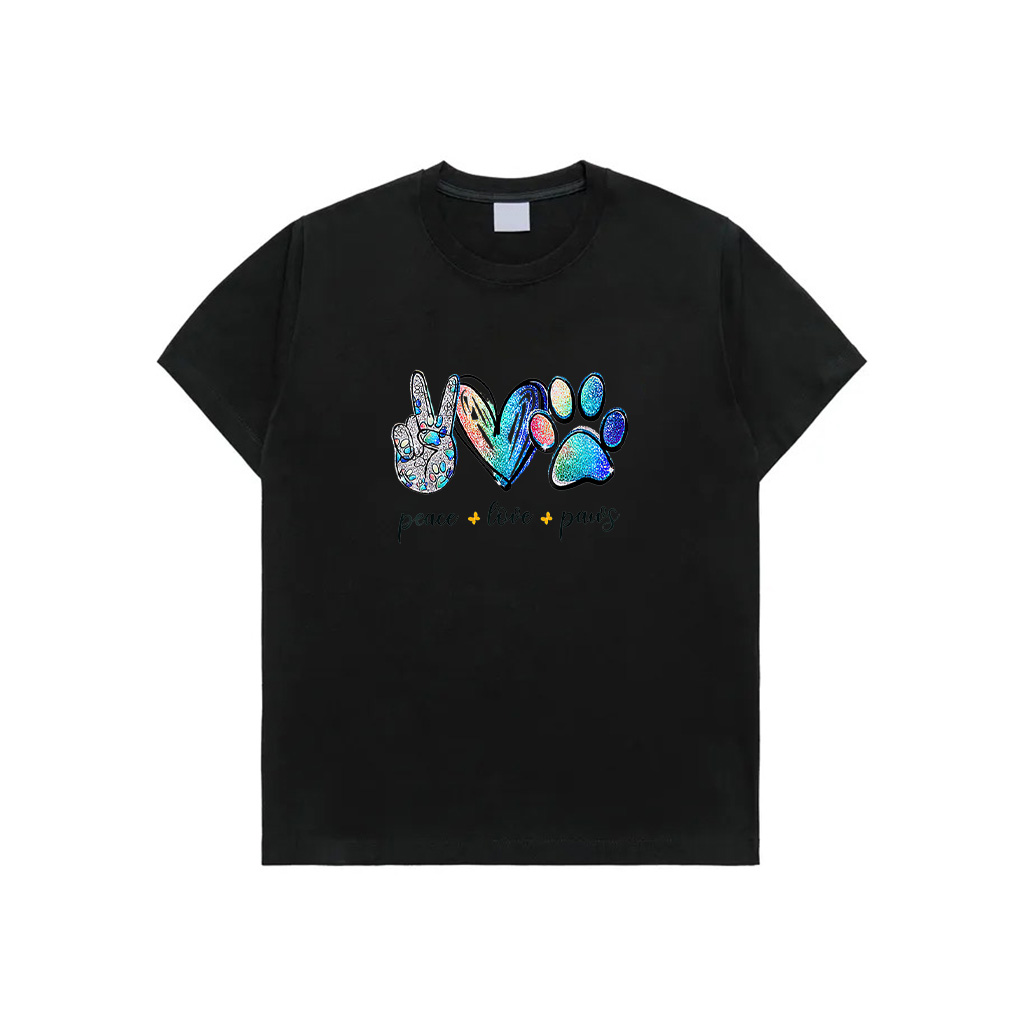 Peace Love Dogs Tie Dye Dog Paw Dog Mom Mother's Day T-Shirt
