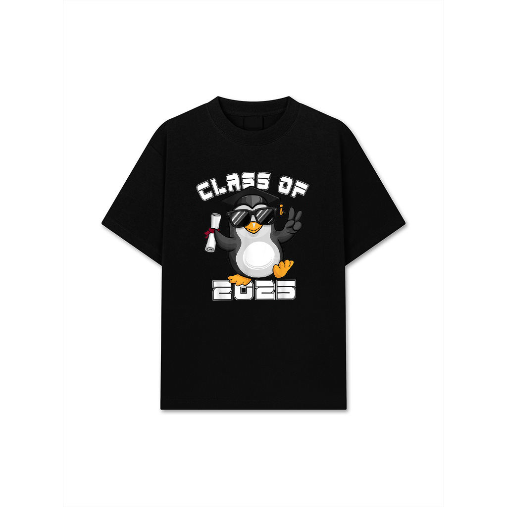 Peace Sign Hand Penguin Class Of 2025 Graduation T-Shirt