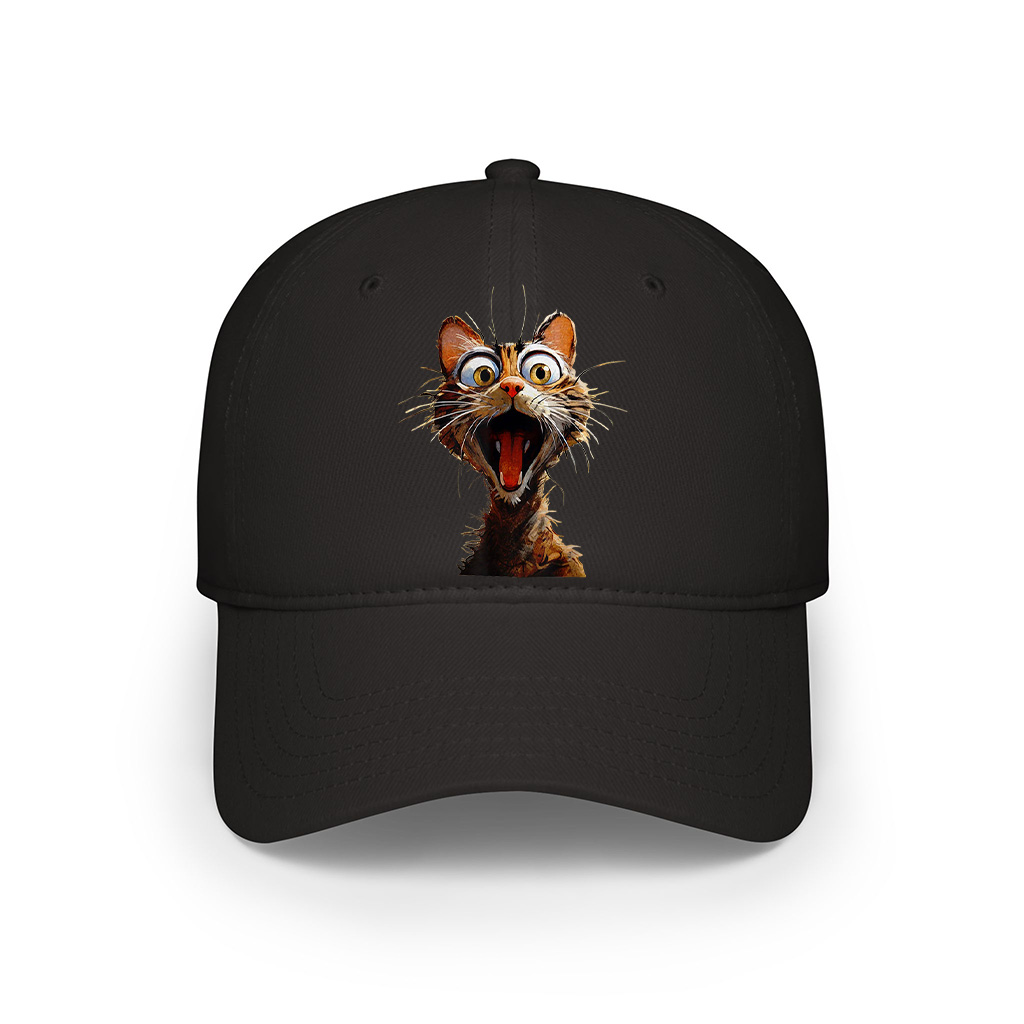 Peach Bruh Funny Cute Screaming Cat Kitten Yelling Vintage Cap