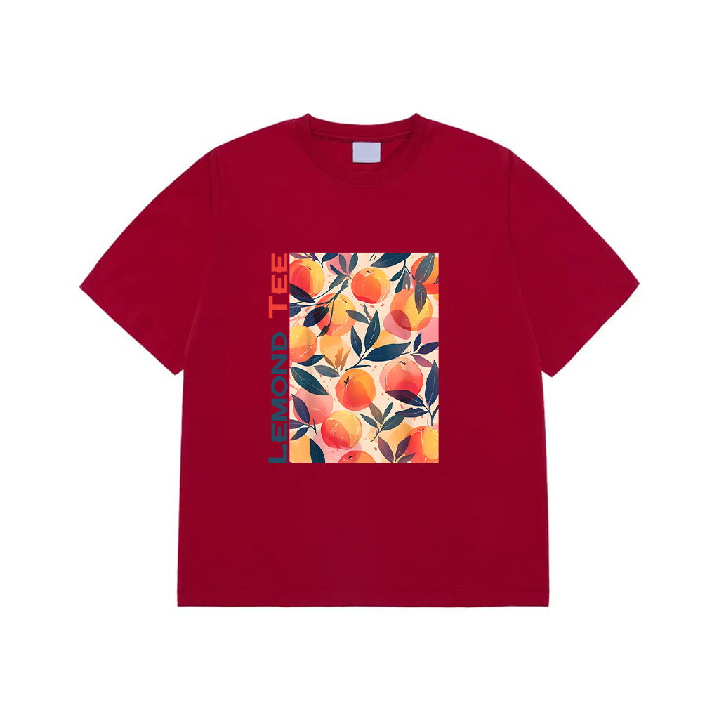 【COLOR iN ID】Fruit Pleated Tee Plus Size Color Blocked Tie Waist Belted Tunic Shirt