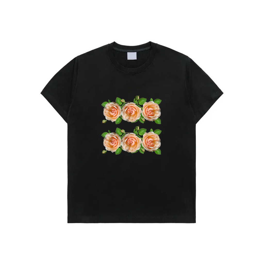 Peach Rose Flowers Floral Flower Roses T-Shirt