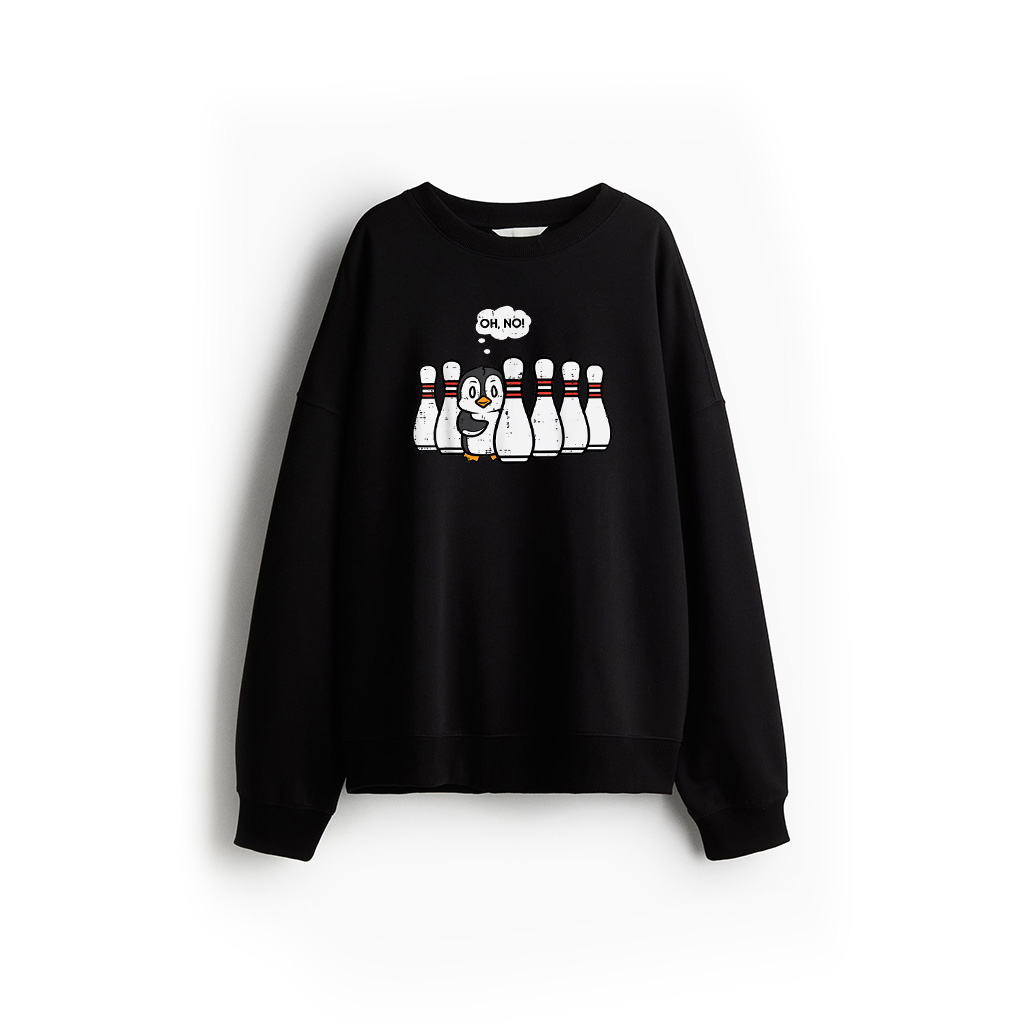 Penguin Bowling Pins Oh No Funny Bowler Player Sweatshirt