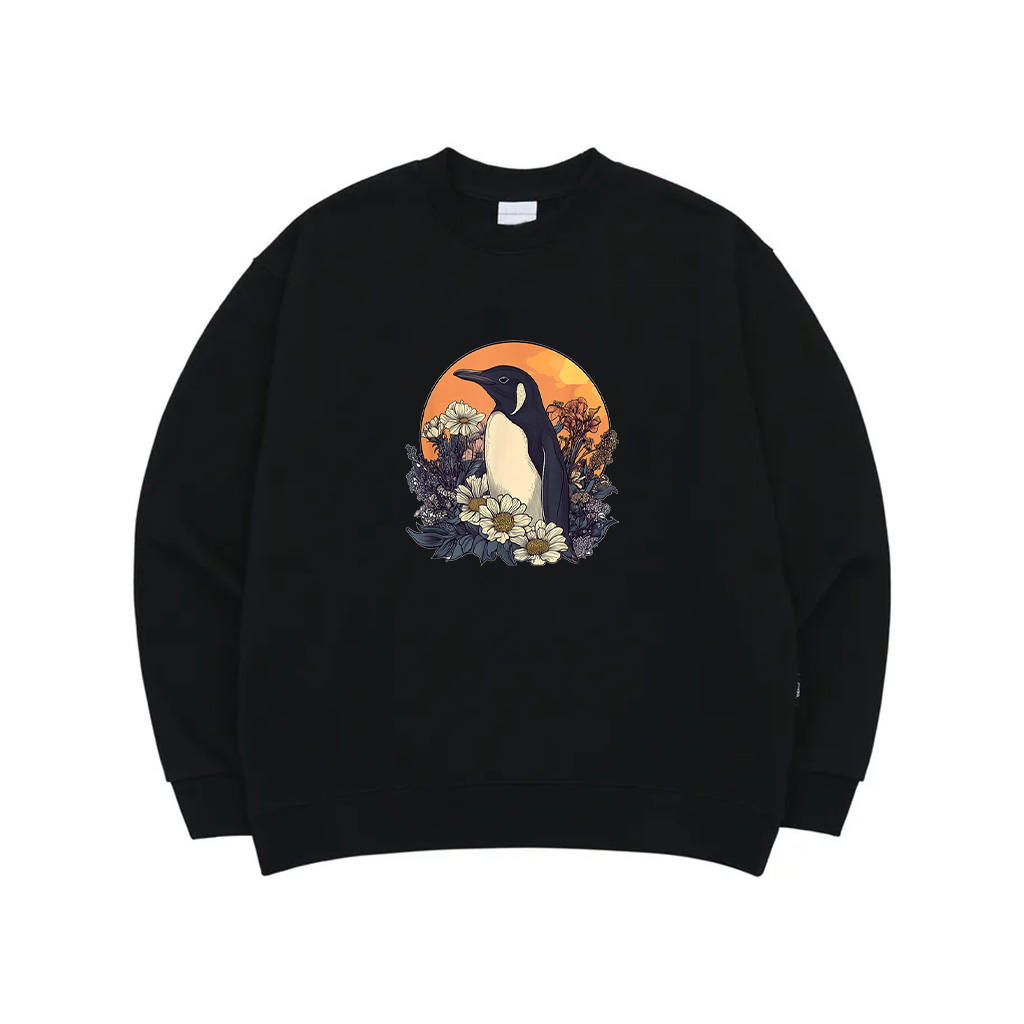 Penguin Cottagecore Moon Design Men Women Kids Funny Penguin Sweatshirt