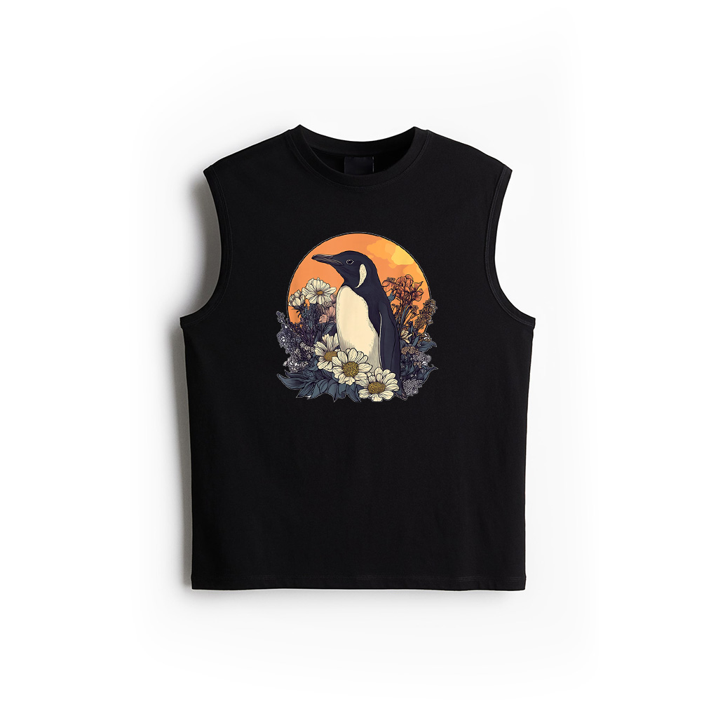 Penguin Cottagecore Moon Design Men Women Kids Funny Penguin Tank Top