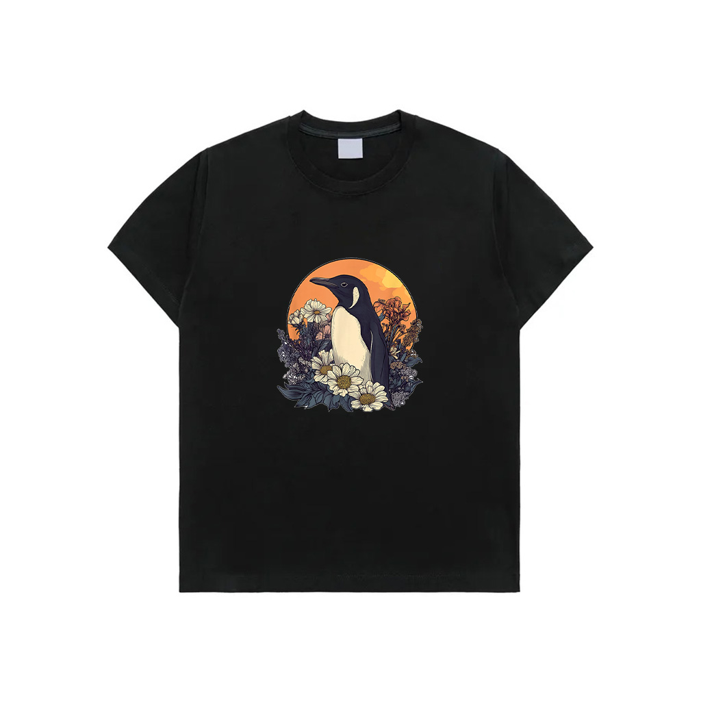 Penguin Cottagecore Moon Design Men Women Kids Funny Penguin T-Shirt