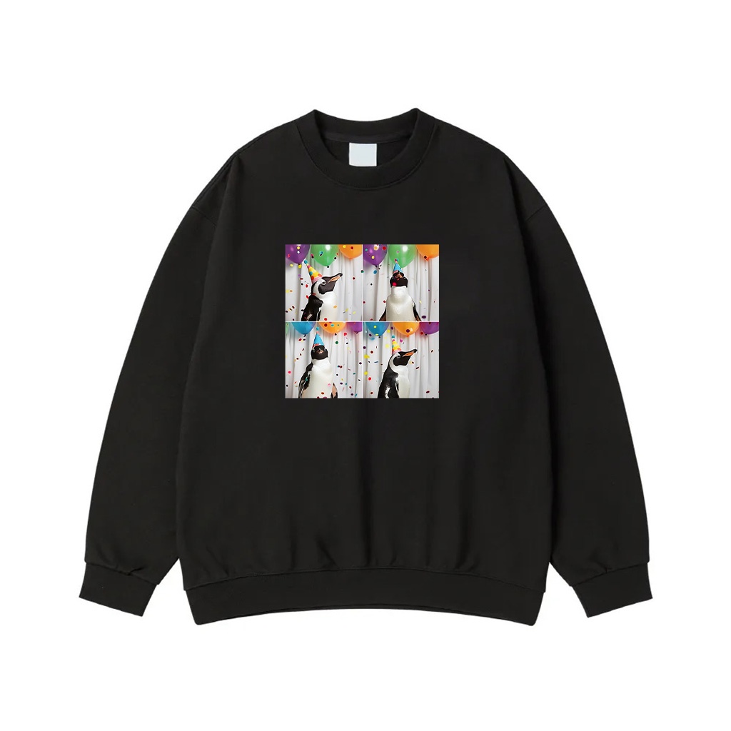 Penguin Face Zoo Animal Party Funny Bird Penguin Birthday Sweatshirt