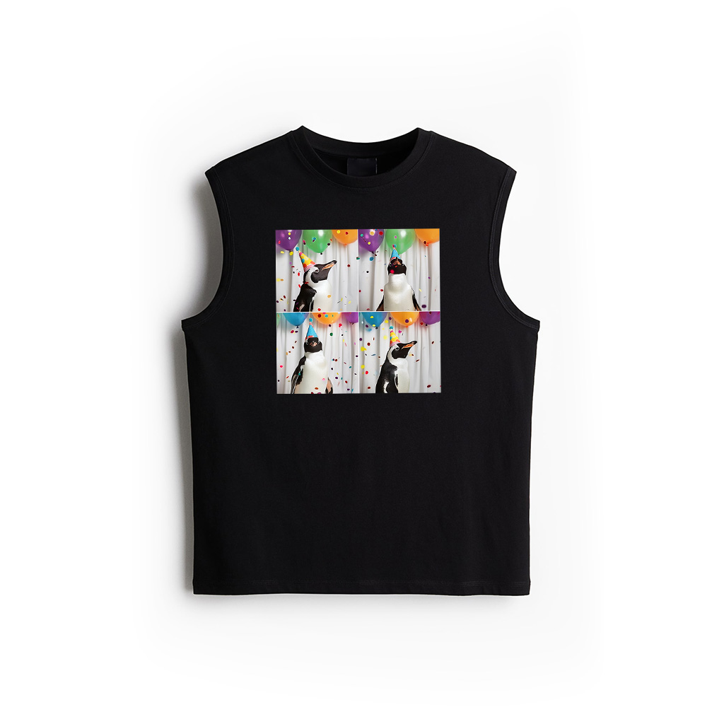 Penguin Face Zoo Animal Party Funny Bird Penguin Birthday Tank Top