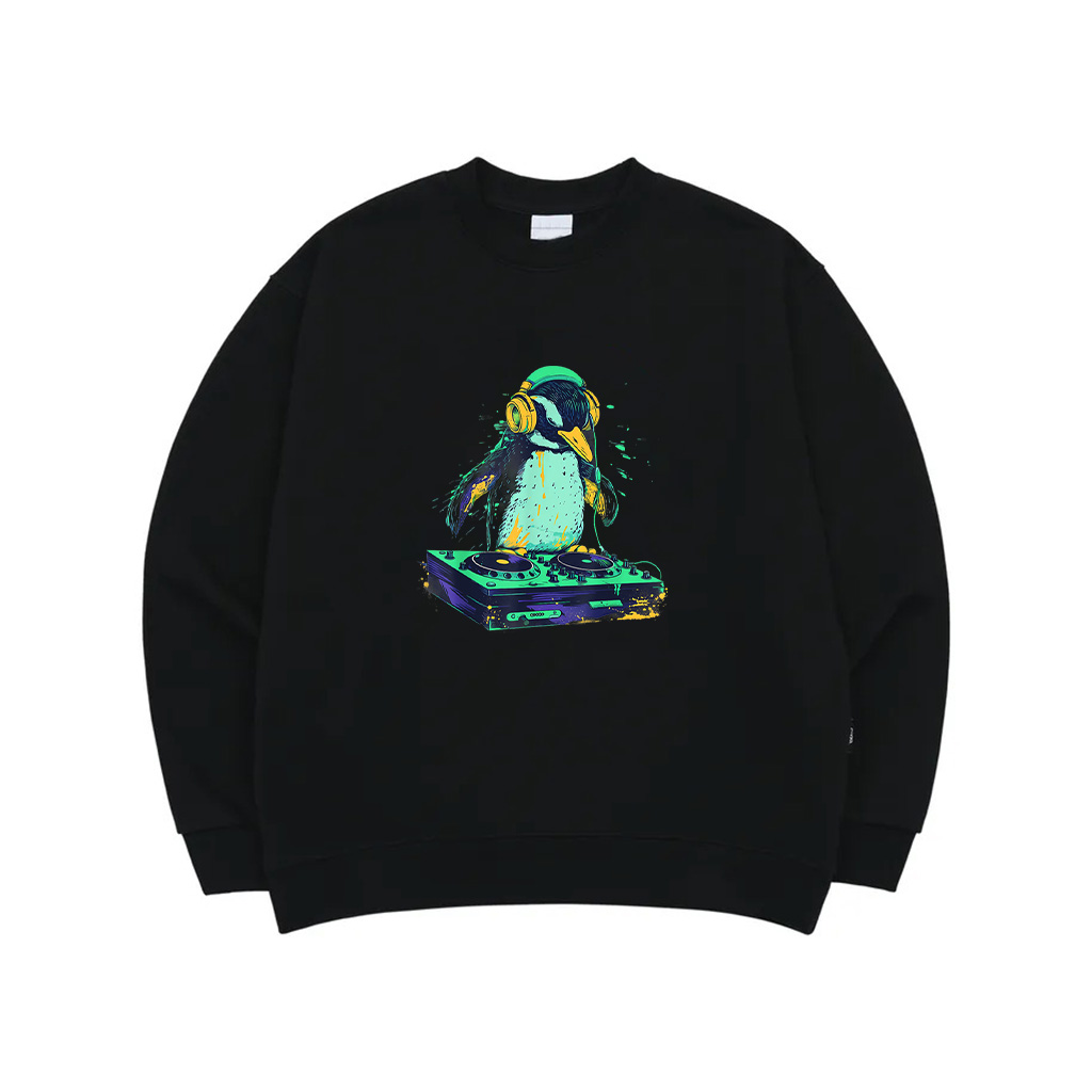 Penguin Music DJ Techno Music Producer Turntable DJ Penguin Sweatshirt