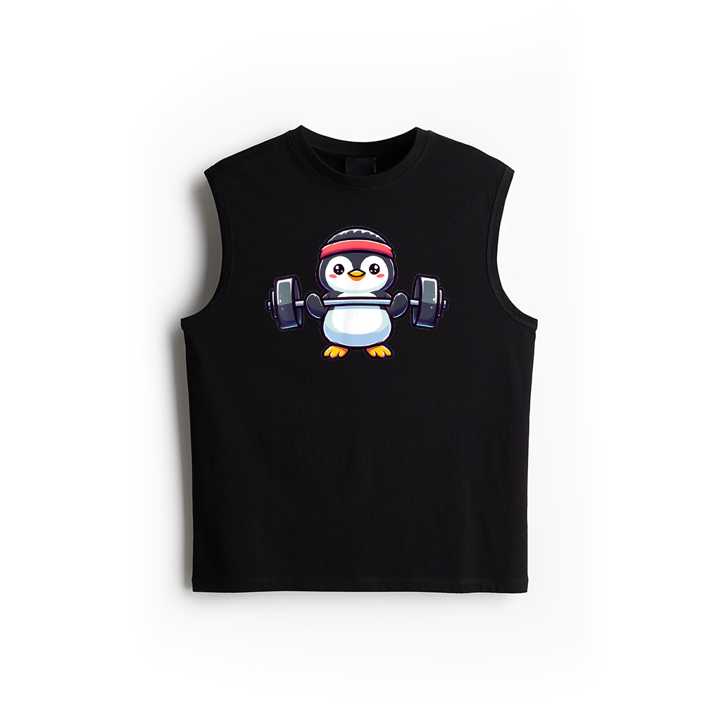Penguin Powerlifting Weightlifting Gym Workout Tank Top