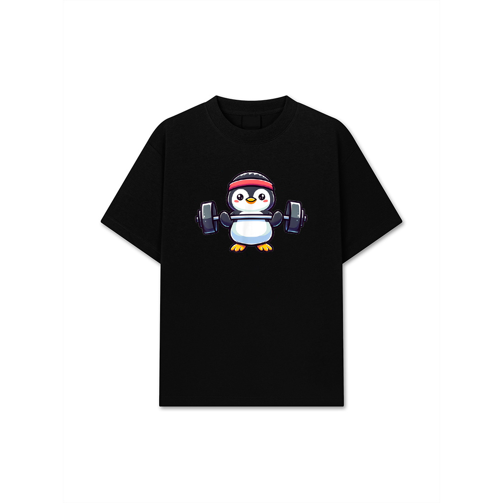 Penguin Powerlifting Weightlifting Gym Workout T-Shirt