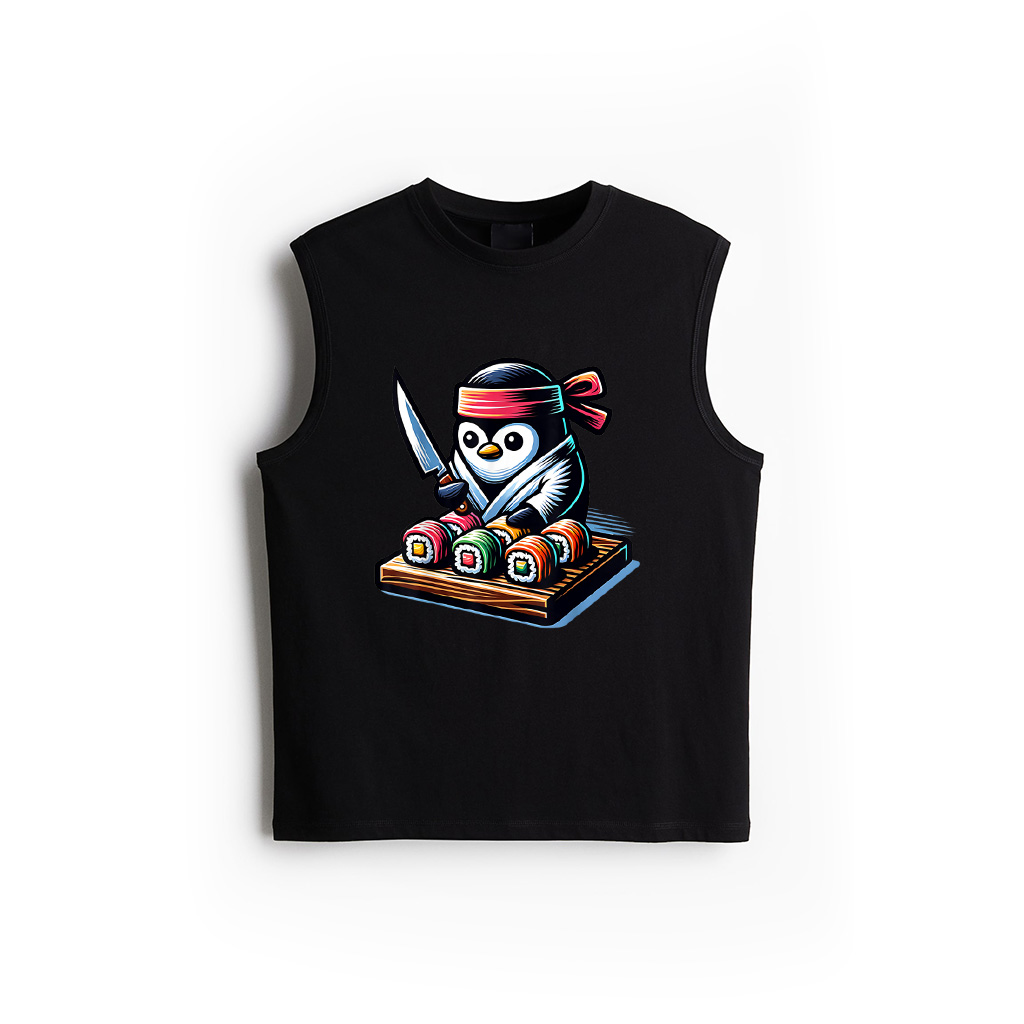 Penguin Prepares Sushi Tank Top