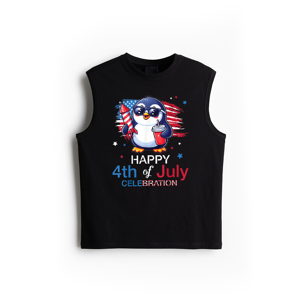 Penguin Red White And Blue Happy 4Th Of July Day Celebration Tank Top
