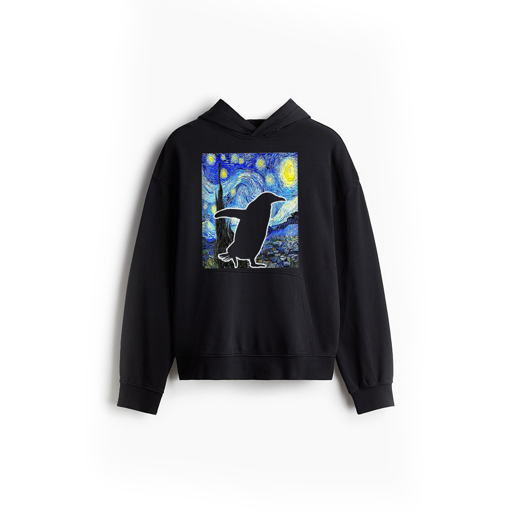Penguin Starry Night Penguin Lover Van Gogh Penguin Hoodie