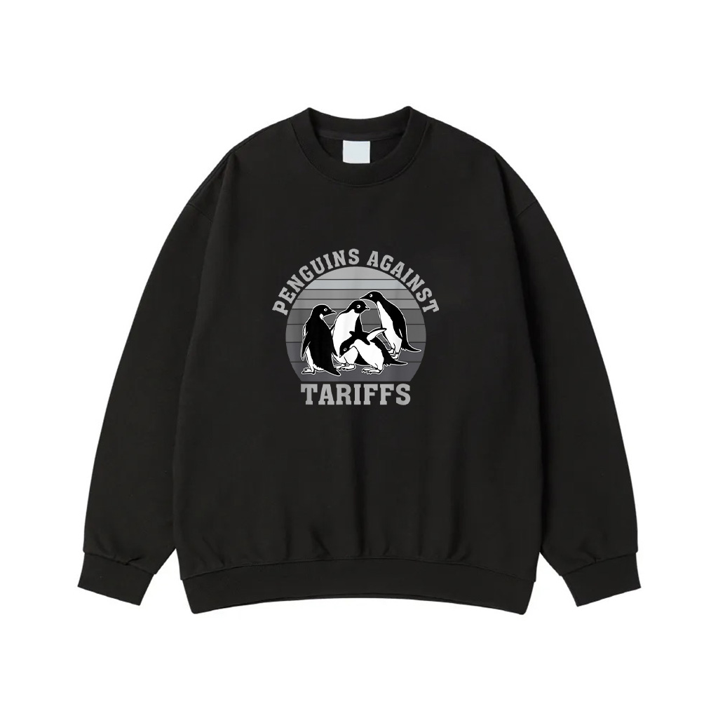 Penguins Against Tariffs Anti Tariffs Funny Penguins Sweatshirt