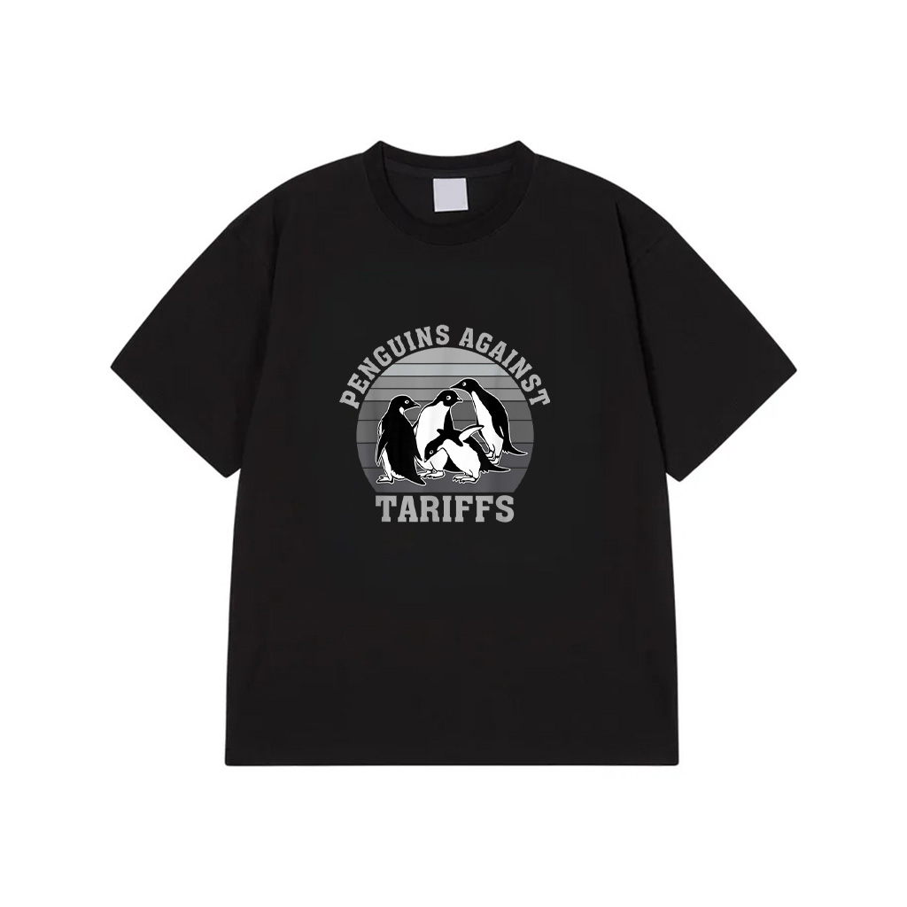 Penguins Against Tariffs Anti Tariffs Funny Penguins T-Shirt
