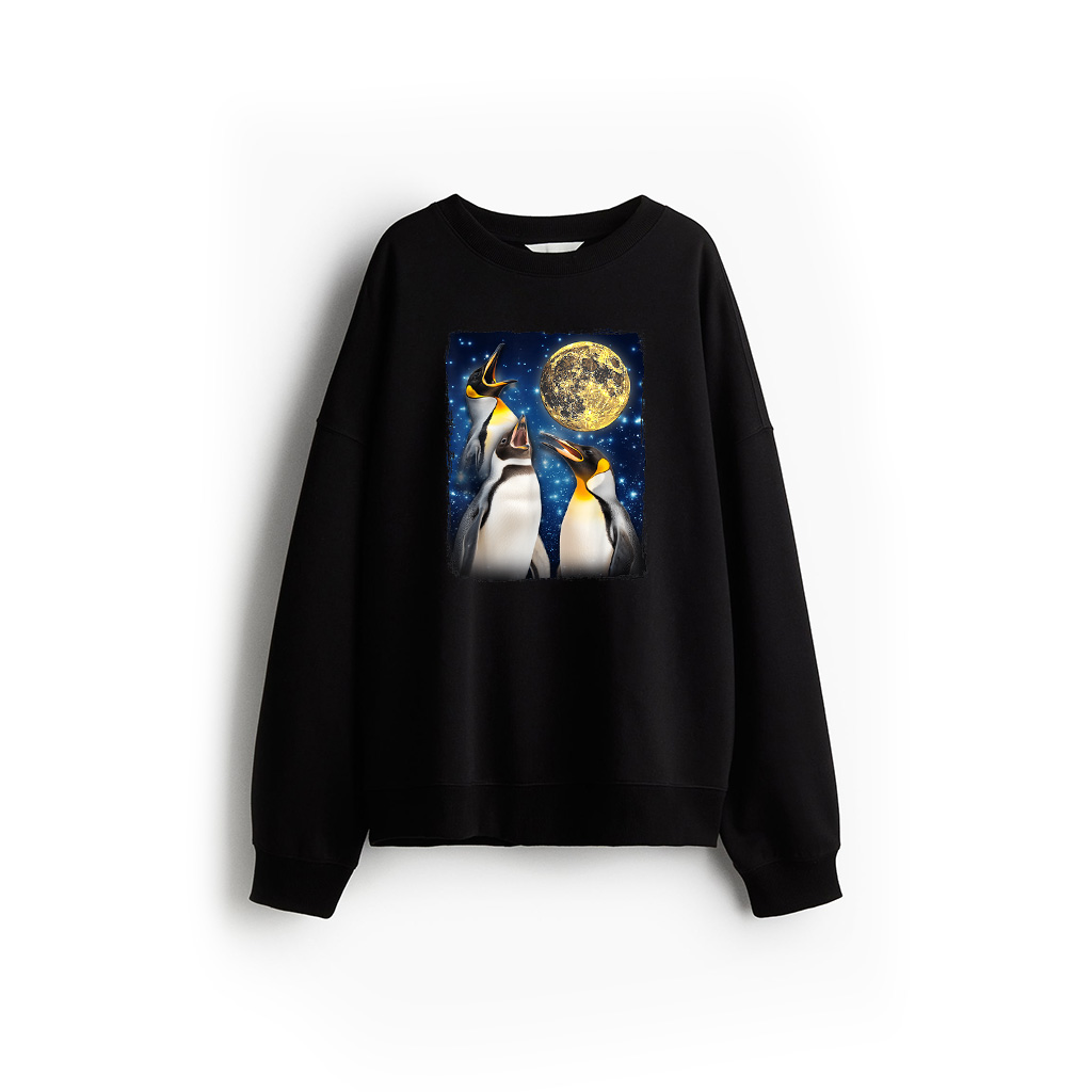 Penguins Howling At The Moon Sweatshirt