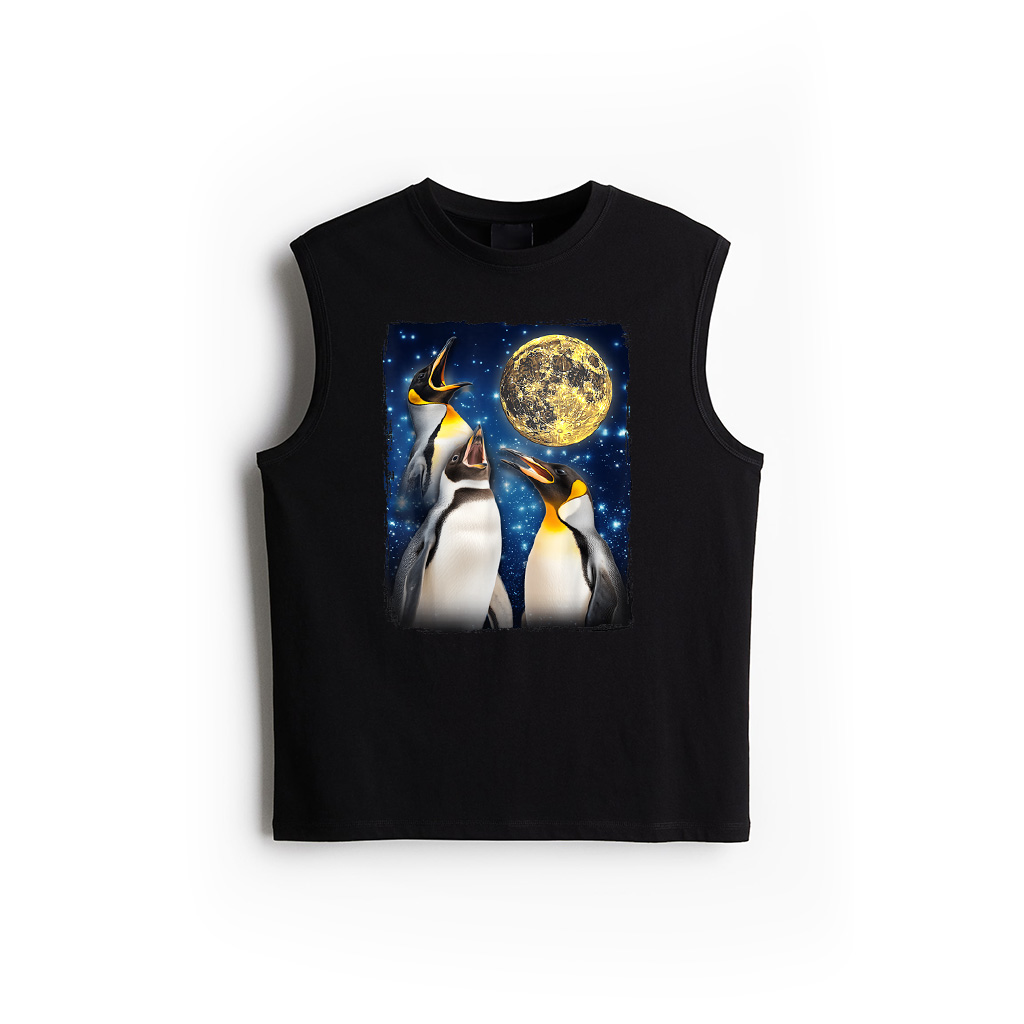 Penguins Howling At The Moon Tank Top