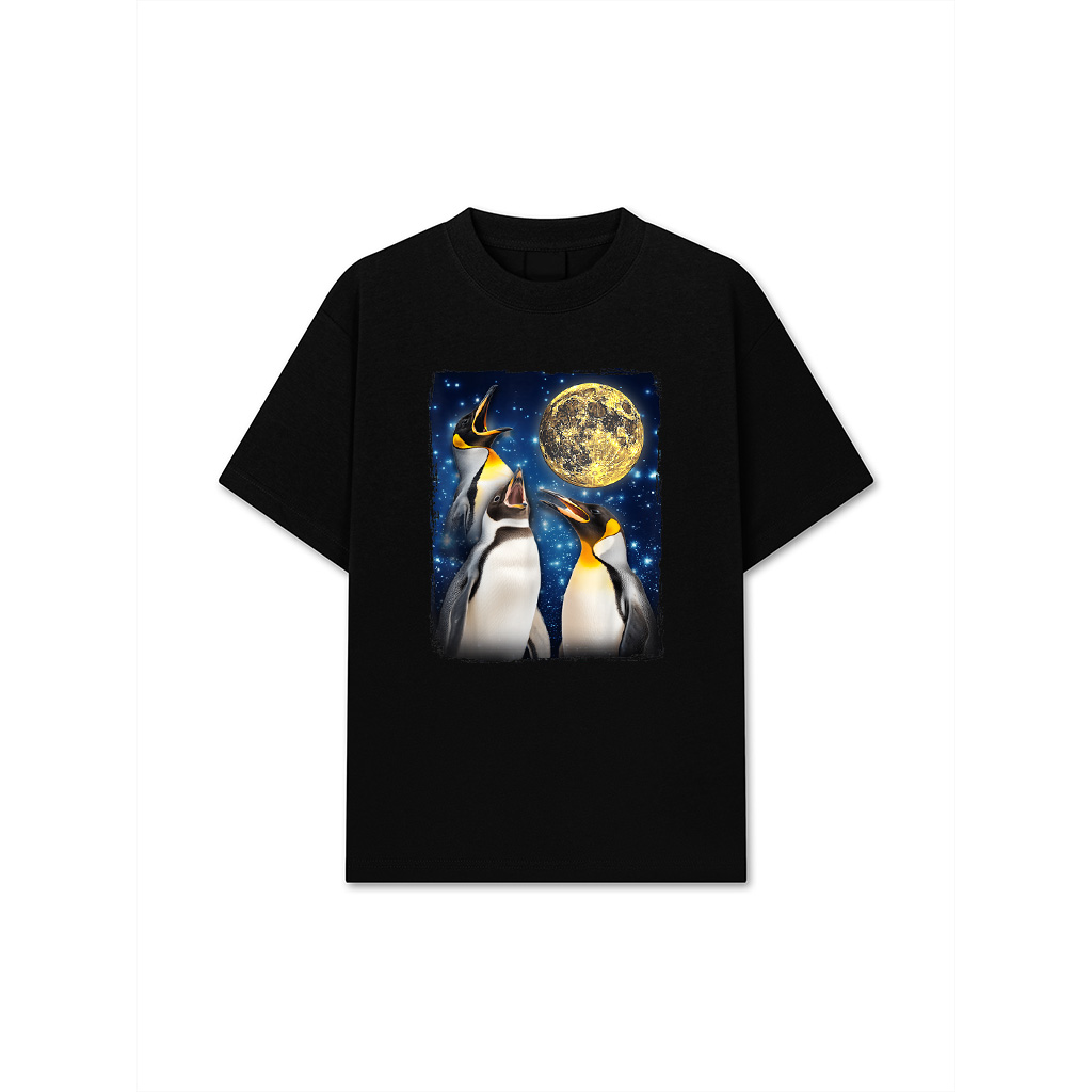 Penguins Howling At The Moon T-Shirt