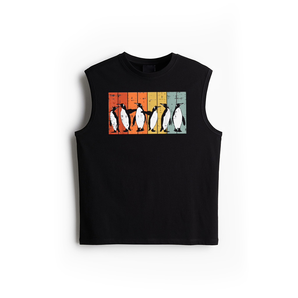 Penguins Retro Stripes Retro Antarctic Bird Kids Men Women Tank Top