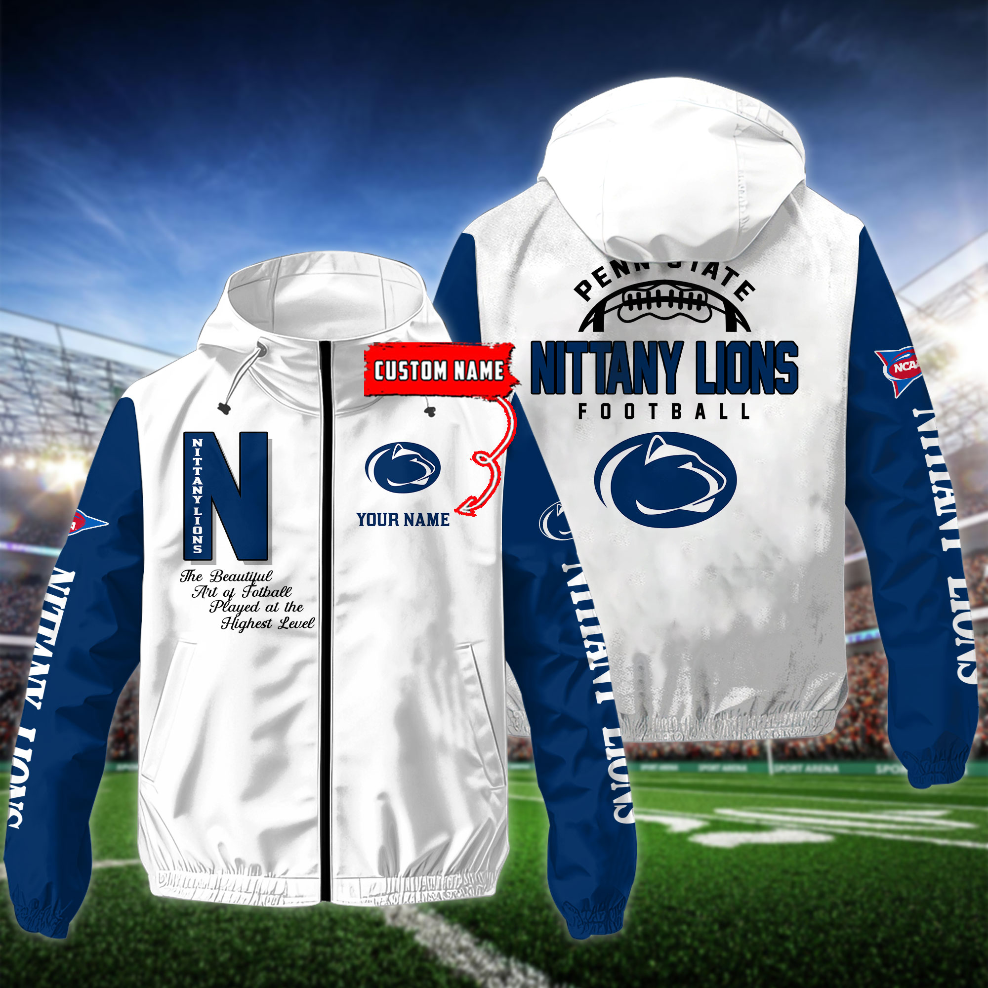 Penn State Nittany Lions NCAA Personalized Style Windbreaker Jacket For Fans