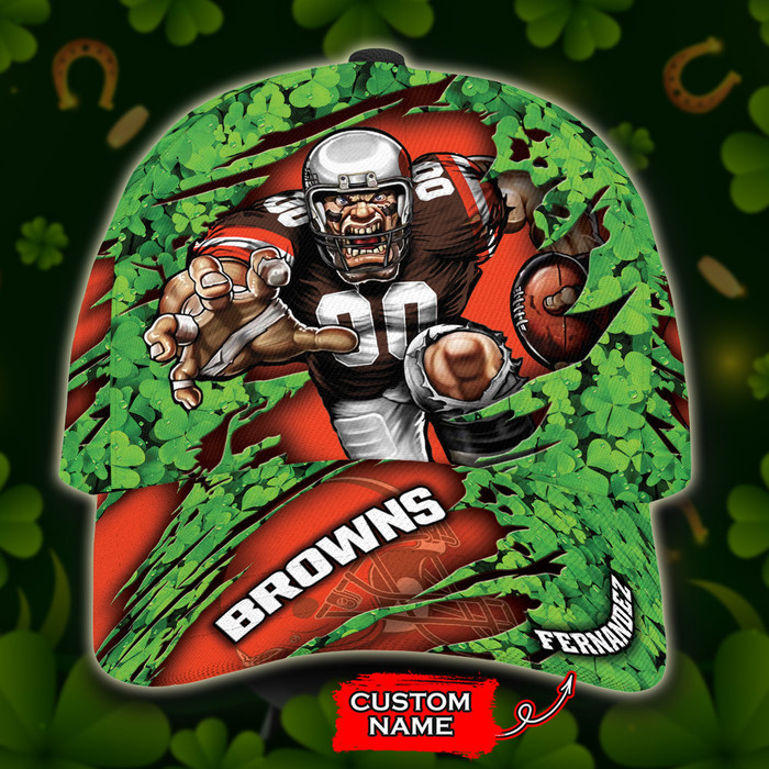 Personalized Cleveland Browns St Patricks Day Mascot 3D Classic Baseball Cap PH448