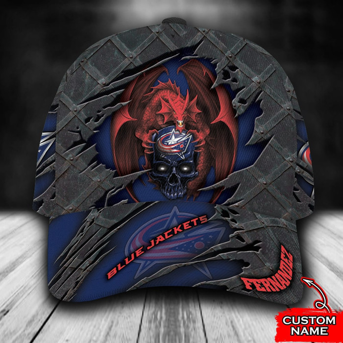 Personalized Columbus Blue Jackets Dragon 3D Classic Baseball Cap PH545