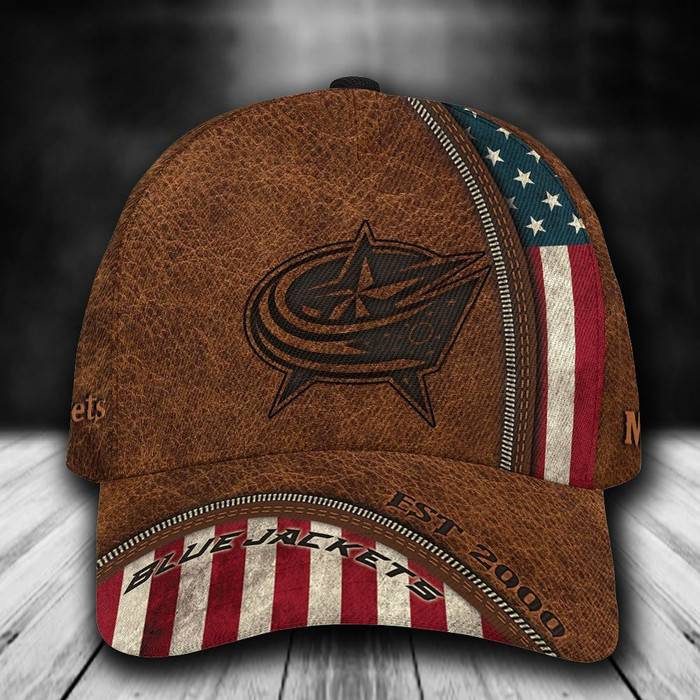 Personalized Columbus Blue Jackets USA Flag 3D Classic Baseball Cap PH328