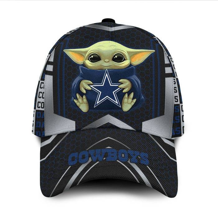 Personalized Dallas Cowboys Baby Yoda 3D Classic Baseball Cap PH197