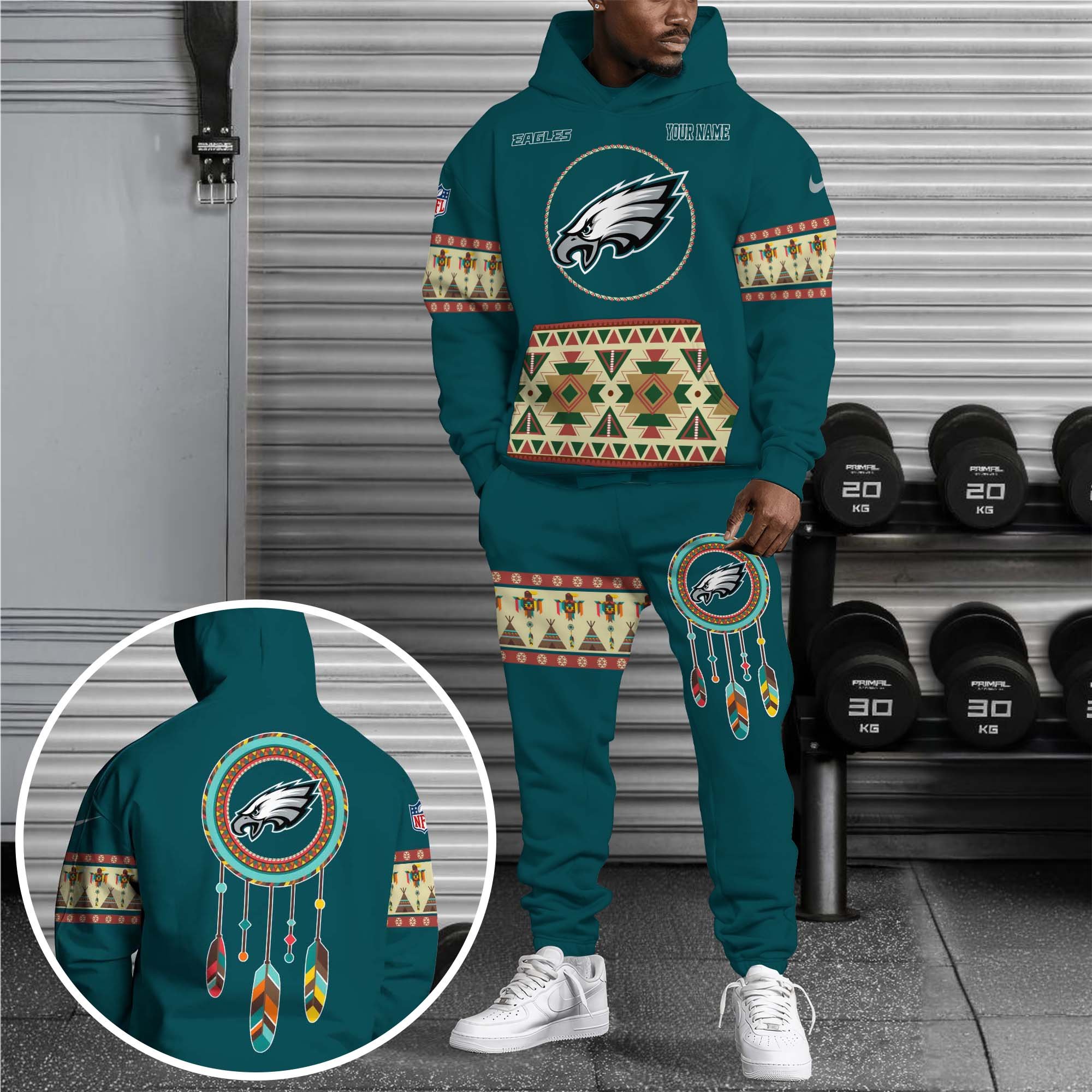 Philadelphia Eagles Hoodie Sweatpants Set Custom Your Name, Sport Hoodie Sweatpants Set, Sport Gifts For Fan