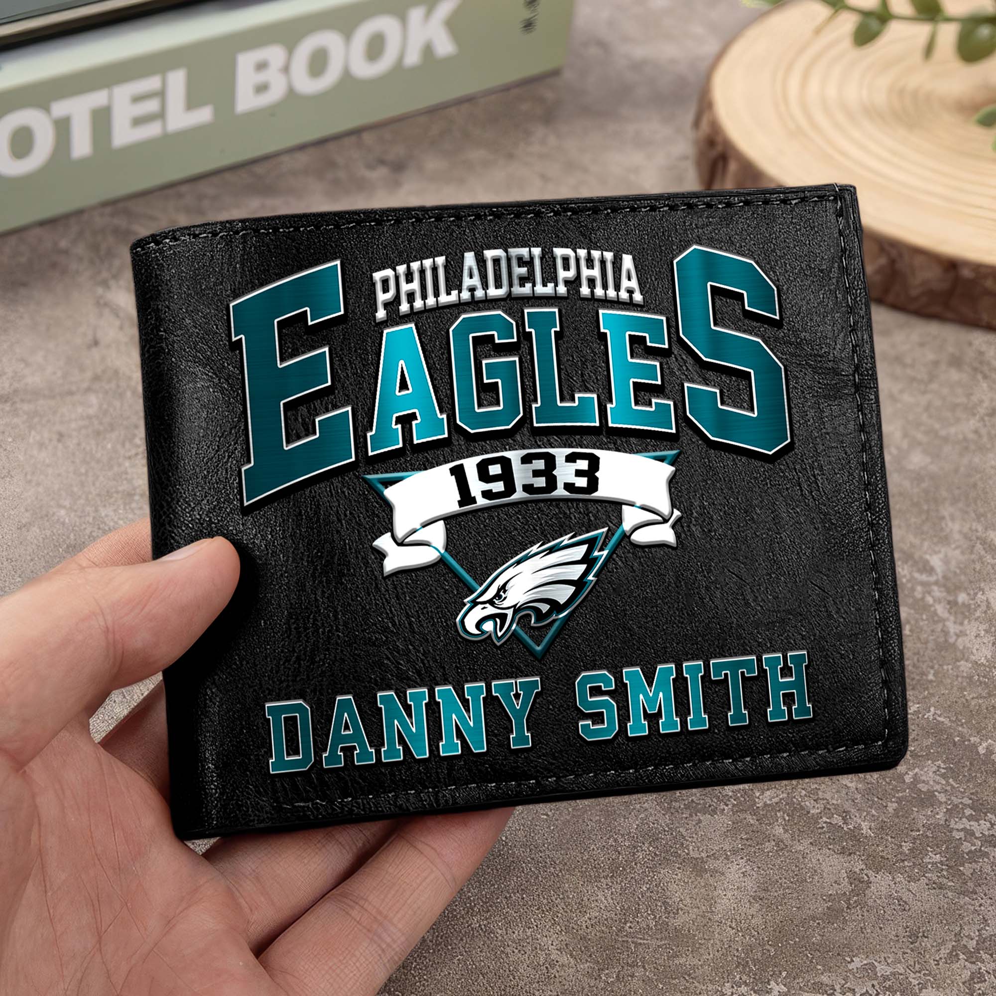 Philadelphia Eagles Men Wallet Custom Your Name, Football Team Men Wallet For Fans, Gifts For Football Lovers