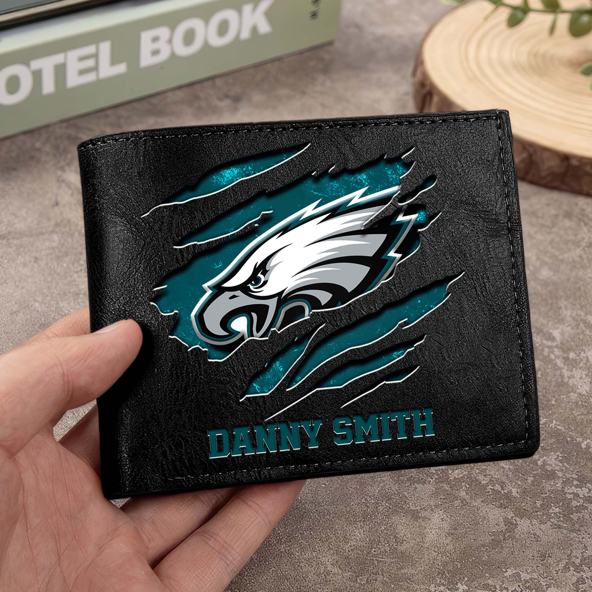 Philadelphia Eagles Men Wallet Custom Your Name, Football Team Men Wallet For Fans, Gifts For Football Lovers