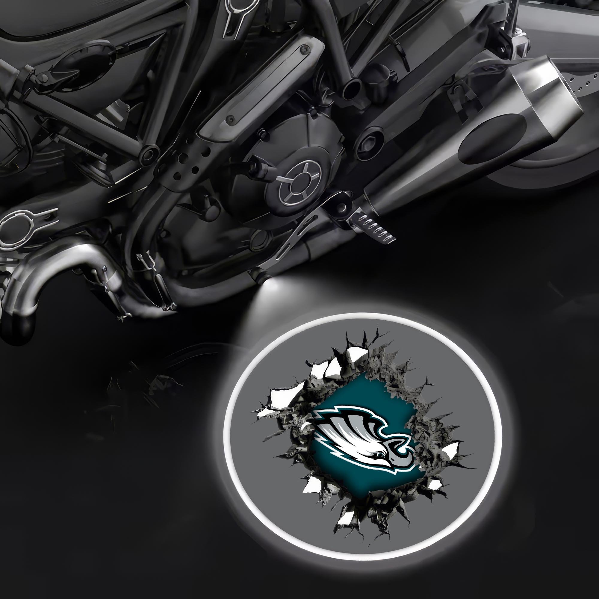 Philadelphia Eagles Motorcycle Projection Lamp Light, Gifts For Fan