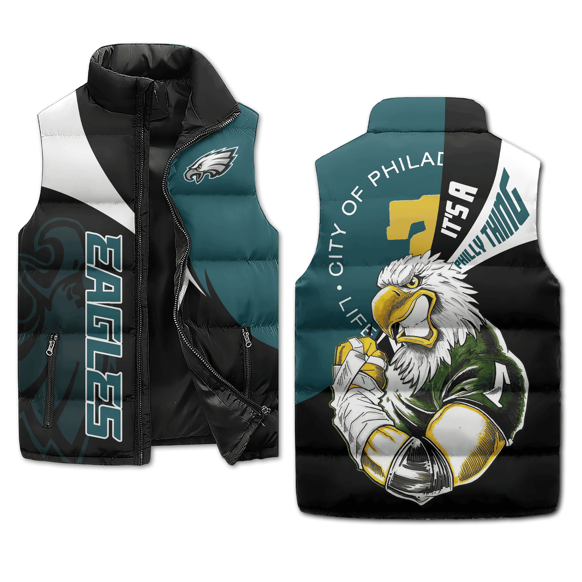 Philadelphia Eagles NFL Sleeveless Puffer Jacket