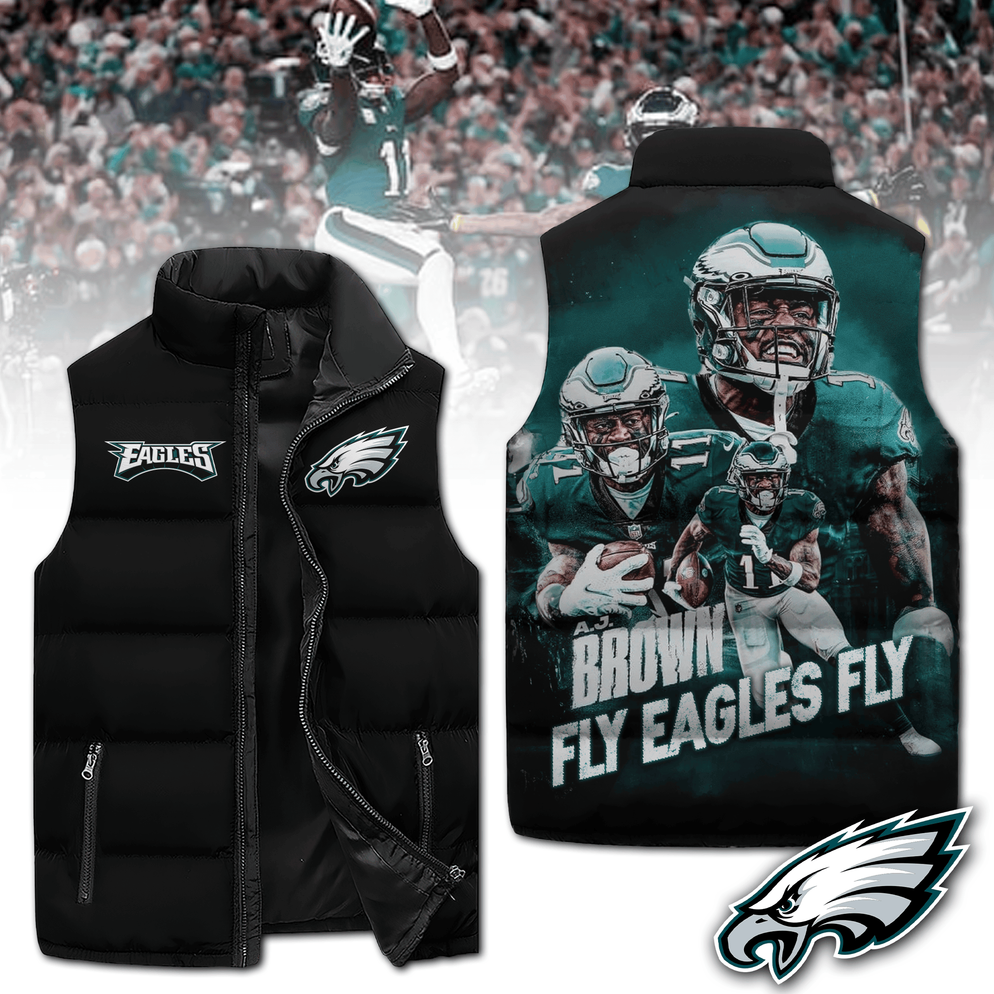 Philadelphia Eagles NFL Sleeveless Puffer Jacket
